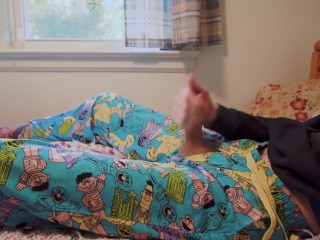 Twink cums through hole in sesame street pijamas: Preview