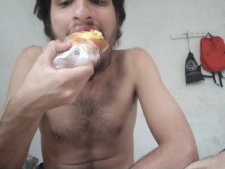 Asmr Mukbang Man Do What He Cans To Get Feed / Food Fetish Junky Food Horny Mouth