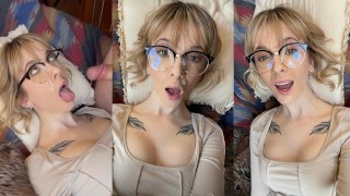Glasses FACIAL ON A BRITISH GIRL WEARING GLASSES