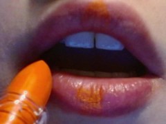First use of my NEW orange lipstick ( trick or treat?) ASMR