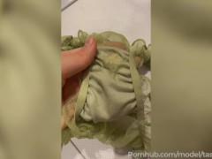 Big hairy pussy leaves all juices on panties