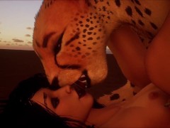Furry Lesbian erotic licking and scissoring