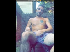 Taking off underwear in public on back porch with neighbors going by teaser