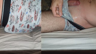 Moaning Thick Cumshot In Boxers Humping Bed In Underwear