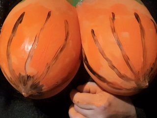 Huge Boobs Halloween Pumpkin Cosplay