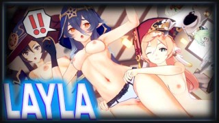 Layla Cute Hardcore Genshin Impact Hentai Sex | R34 Rule34 JOI Porn Cute Student  Anime Girl
