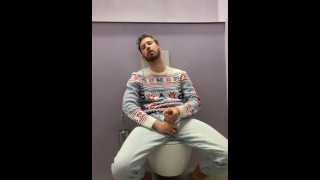 After Studying I Had A Massive Cumshot In The Library's Restroom