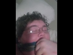 Fat ABDL jerking off in diaper with gag