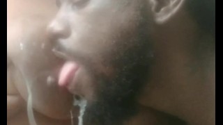 Licking Nipples BBW FEEDS HER MASSIVE CHOCOLATE JUGGS TO GORILLA PUNCHER WHILE SUCKING OUT SWEET WHITE MILK