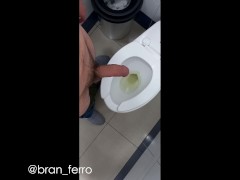 Jerking my Cock in Mall Bathroom