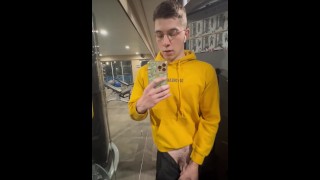 Jerk Off Twinkling Boy Cums In A Public Gym