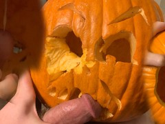 POV Rough Fuck Pumpkin CREAMPIE for Halloween [HOT!]