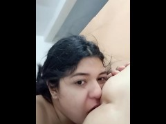 Real lesbian licking her girlfriend's asshole