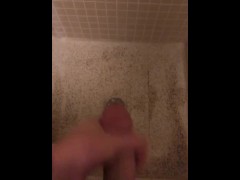 Amateur Cumshot In Shower - Big Dick
