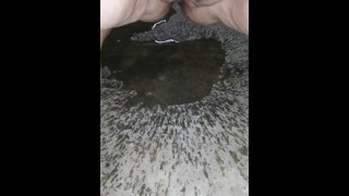 Peeing on concrete 