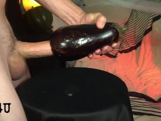 DaddyFucks & Cums_Hard Inside An Eggplant
