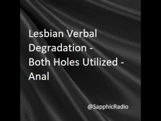 Lesbian_Dirtytalk Degradation Audio - Both_Holes Utilized - ANAL [F4F]