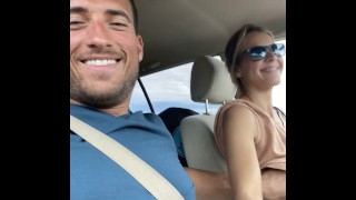 Cum Swallow Kate Marley's Fun Flirty Handjob Driving Across The Country