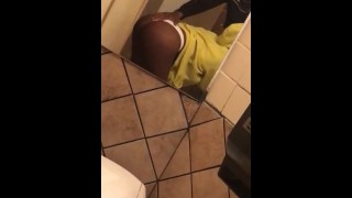Head Getting A Sloppy Top From A Cheating Ebony Thot In The Restaurant Bathroom