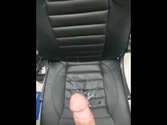 My First Video - Big Cum shot on to Leather Chair 