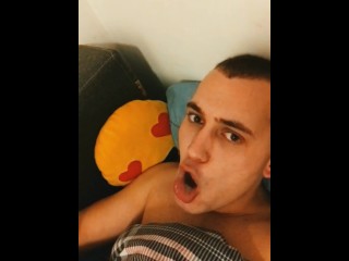 Young gay sucks a toy