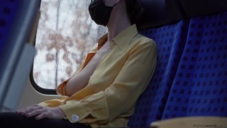 Natural Tits Business Suit No Bra And Open Blouse