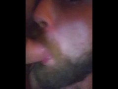 Masculine man loves dick in his throat 