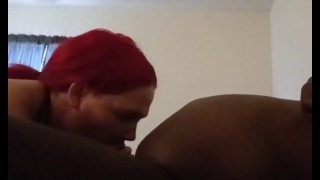 Sucking my black neighbors dick when my boyfriend was at work 