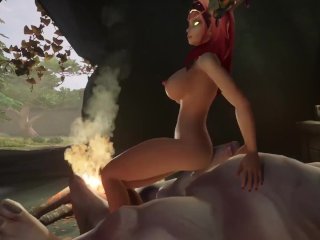 Sexy Redhead Elf Rides Ogre Cock WarcraftParody