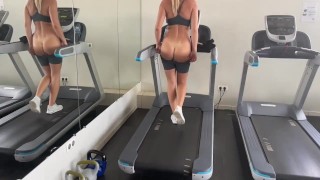 Natural Blonde In The Gym Flashing Her Tits And Ass