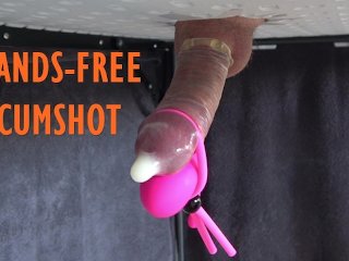 Milking Table Gloryhole Handsfree Vibrator Cumshot Into Xl Condom
