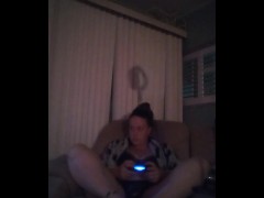 Smoking Cigarettes and Playing Video Games In My Black Bra and Panties Part 1
