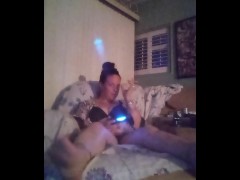 Smoking Cigarettes and Playing Video Games In My Black Bra and Panties Part 6