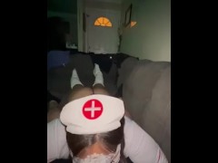 Latina nurse sucking cock 