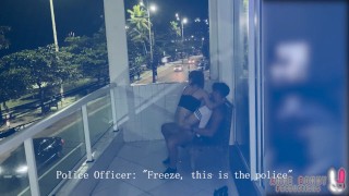 BUSTED! Anne Bonny Balcony Fuck Caught by Police 🚔