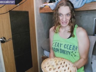Hot Trans Girl Squishes Apple Pie Between Toes For Thanksgiving