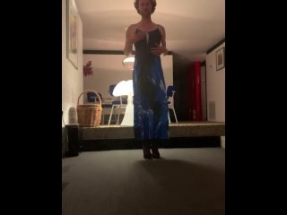 High Heels 👠 And New Blue Dress, Bend Over Babe!