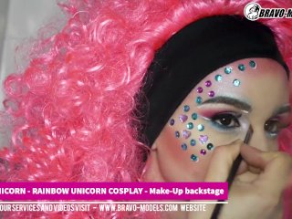 Adelle Unicorn Makeup Backstage From Photoshoot
