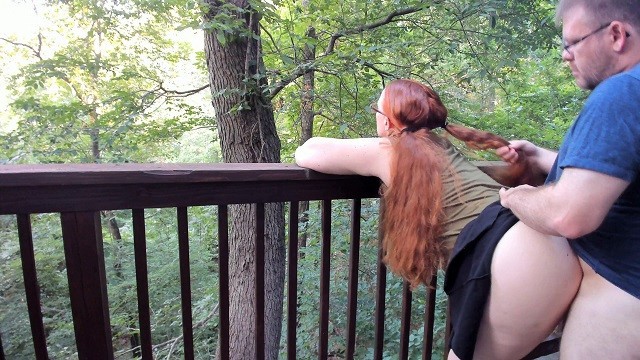 Public Redhead Porn - Sneaking Risky Public Trail Sex with a Redhead with Pigtails - Pornhub.com