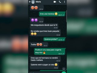 Conversación De WhatsApp Con La_Hermana Virgen De Mi Mejor_Amigo Termina_En Follada