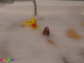 The Duck And The Cock - Bathtub Play With Soft And (A Little Bit) Hard Cock