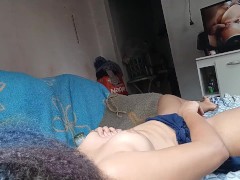 my wife masturbated and cum moaning squeezing her boobs