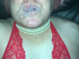 Mature Tranny Blowing Cum Bubbles After A Big Load