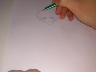 Drawing A Hentai Girl's Bust With Cool Tits To Music