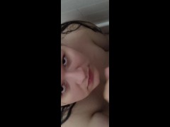 Fun shower ends in facial bbw huge tits