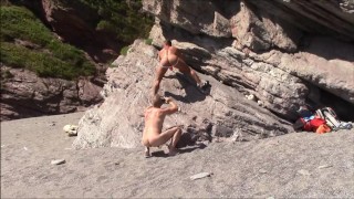 Outdoor Photoshoot In Underwear On A Nudist Beach