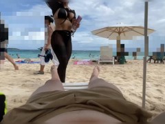 He fucks the masseuse on the beach