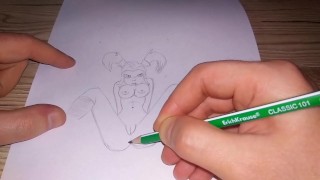 Cartoon Pussy Drawings - Pussy Girl, Drawing with a Simple Pencil - Pornhub.com