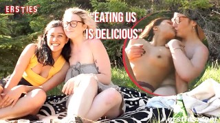 Outdoor Sex In The Woods Ersties Jin Eats Hanna's Pussy
