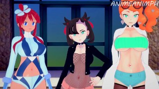 Pokemon Hentai Sonya Skyla And Marnie Of Pokemon Sex Party Trainer Fucked At The Same Time Until Creampie